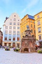 Old well on Stortorget square, a small public square in Gamla Stan