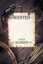 Old west background with wanted poster Royalty Free Stock Photo