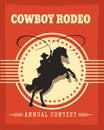 Old west cowboys rodeo retro poster Royalty Free Stock Photo