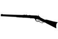 Old west period .44-40 Winchester lever-action repeating rifle M1866 black silhouette Royalty Free Stock Photo