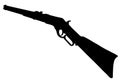 Old west period .44-40 Winchester lever-action repeating rifle M1866 black silhouette Royalty Free Stock Photo