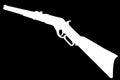 Old west period .44-40 Winchester lever-action repeating rifle M1866 white silhouette on black background Royalty Free Stock Photo