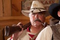 Old west trapper with pipe Royalty Free Stock Photo