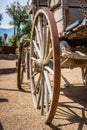 Old west wagon wheels Royalty Free Stock Photo