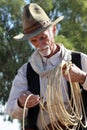 Old western cowboy roper Royalty Free Stock Photo