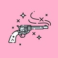 Western revolver hand gun icon Royalty Free Stock Photo