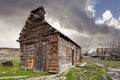 Old western school house with weathered wood