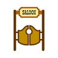 Old western swinging saloon doors icon Royalty Free Stock Photo