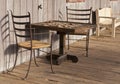 Old Western town checkerboard table Royalty Free Stock Photo