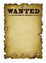 Old Western Wanted Poster Royalty Free Stock Photo