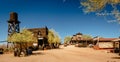 Old Western Wooden Buildings in Goldfield Gold Mine Ghost Town in Youngsberg, Arizona, USA