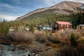 Old Western Wooden Buildings in St. Elmo Gold Mine Ghost Town in Colorado, USA