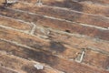 Old wheatered wooden floor of boat Royalty Free Stock Photo