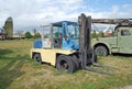 Old wheel fork loader of the Soviet production. An exhibit in the technical museum K.G. Sakharova. City of Togliatti. Samara regio