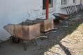 Old wheelbarrows for transporting coal. Royalty Free Stock Photo