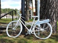 Old white bike, Lithuania Royalty Free Stock Photo