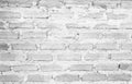 Old white brick wall pattern textured. Abstract black and white background. Royalty Free Stock Photo