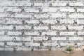 An old white brick wall, rustic background Royalty Free Stock Photo