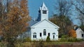 Old White Church at Burritts Rapids on the Rideau River Royalty Free Stock Photo