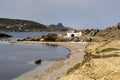 Old, white church near the sea Greece Royalty Free Stock Photo