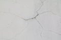 Old white concrete crack wall and copy space for add text Royalty Free Stock Photo