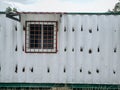 old white container left by the occupants