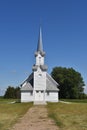 An old white country church in a rural setting Royalty Free Stock Photo