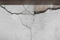 Old white cracked broken concrete texture cement wall damaged background Royalty Free Stock Photo