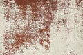 Old white cracked paint on rusty metal surface Royalty Free Stock Photo