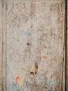 Old white doors. Wood texture. Old shabby paint Royalty Free Stock Photo