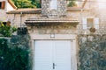 Old white doors. Wood texture Royalty Free Stock Photo