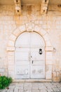 Old white doors. Wood texture Royalty Free Stock Photo