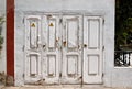 Old white doors. Royalty Free Stock Photo