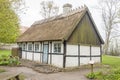 Old white house on coast of Stevns Klint - Denmark Royalty Free Stock Photo