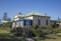 old white house with front and back yard Royalty Free Stock Photo