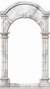 old white marble arch on white background generative AI