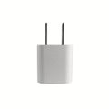 Old white mobile adapter charger and USB port plug on white background Royalty Free Stock Photo