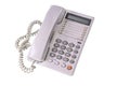 Old White Office Phone With On White Background. Isolated. Royalty Free Stock Photo