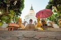 Old white Pagoda at Wat Ket Karan Chiangmai, Thailand. Royalty Free Stock Photo