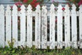 old white painted wooden fence Royalty Free Stock Photo