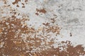 Old white peeling paint rusty brown metal surface texture background messy Royalty Free Stock Photo