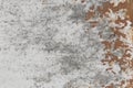 Old white peeling paint with rusty brown metal surface texture background worn Royalty Free Stock Photo