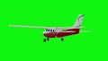 Old white plane. Green screen background. 3d rendering Royalty Free Stock Photo