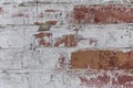 Old white roughly created brick wall painted white plaster, close up, copy space Royalty Free Stock Photo