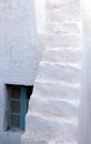 Old white stairs of Santorini traditional house Royalty Free Stock Photo