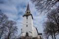Old white stone church in sunlight Royalty Free Stock Photo