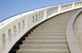 Old white stone circular stairs case