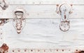 Old white suitcase, fragment Royalty Free Stock Photo