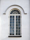 Old white synagogue church window , Lithuania