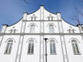 Old white synagogue church window , Lithuania